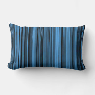 Blue Black Stripes Lumbar Pillow