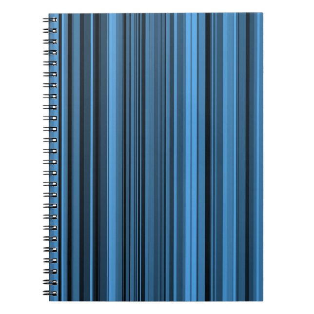 Blue Black Stripes Notebook (Front)