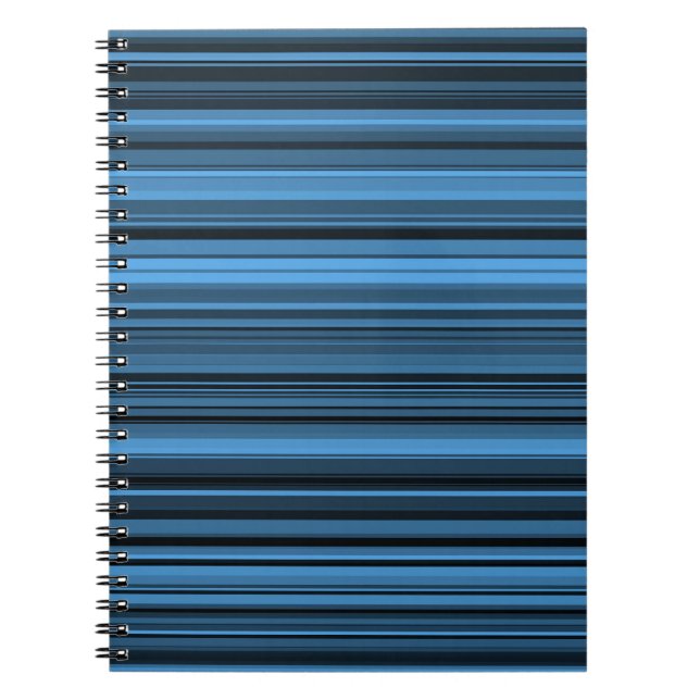 Blue Black Stripes Notebook (Front)