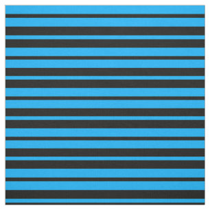 Blue Black Stripes Pattern Design Fabric