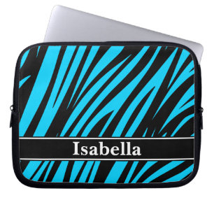 Blue Black Stripes Pattern Laptop Sleeve