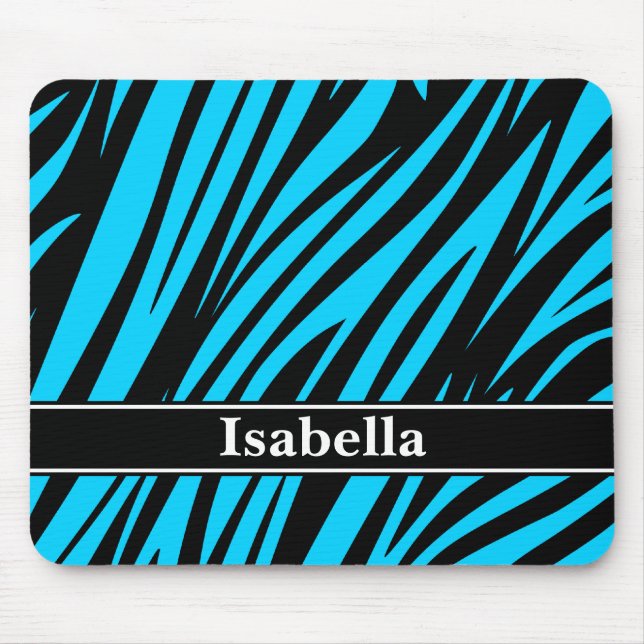 Blue Black Stripes Pattern Mouse Pad (Front)