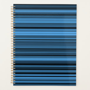 Blue Black Stripes Planner