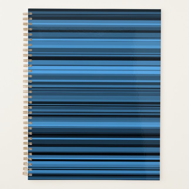 Blue Black Stripes Planner (Front)