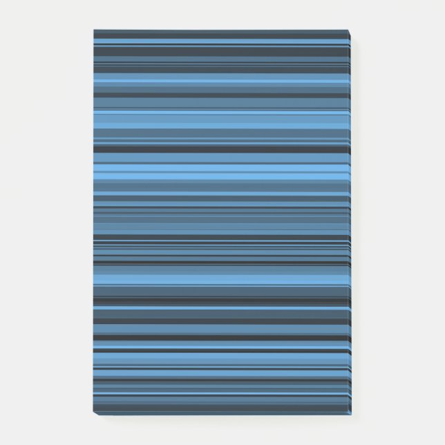 Blue Black Stripes Post-it Notes (Front)