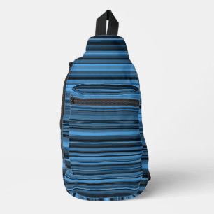 Blue Black Stripes Sling Bag