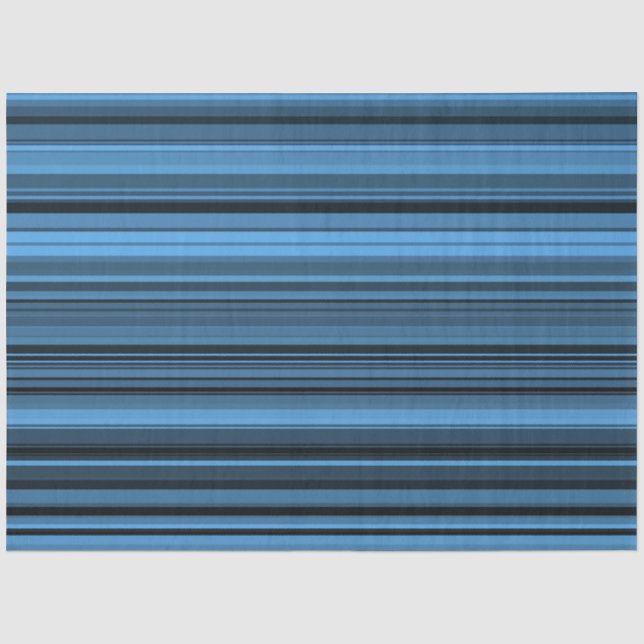 Blue Black Stripes Tissue Paper (Front)