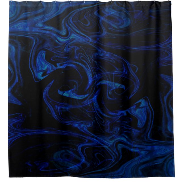 Blue Black Swirl Abstract Smoky Cool (Front)