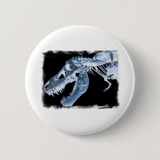 Blue & Black T-Rex X-Ray Bones Photo 2 Inch Round Button