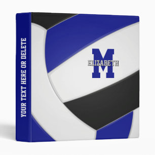 blue black team colors girls boys volleyball binder
