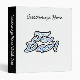 Blue/Black Text Proud New Dad Gifts Binder