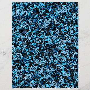 Blue Black Triangle Pattern Scrapbook Paper