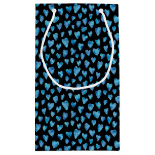 Blue & Black Valentine Heart Gift Bag