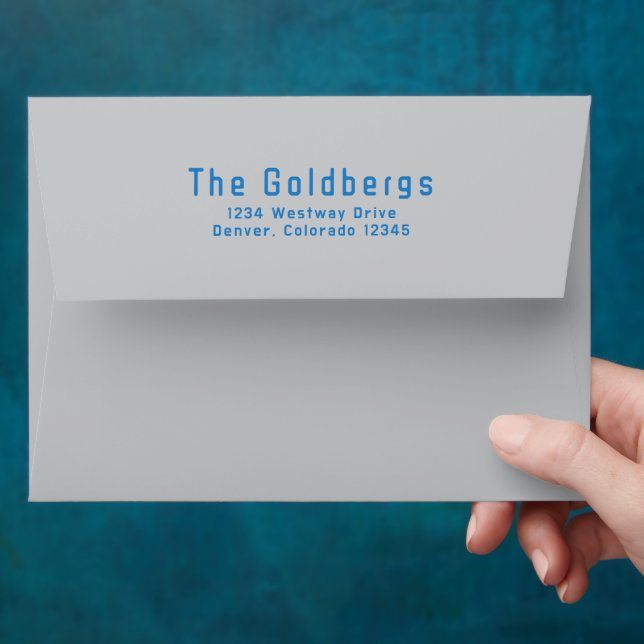 Blue Black Video Game Gamer Bar Mitzvah Envelope (Hand)
