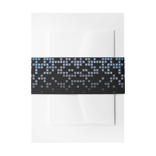 Blue Black Video Game Gamer Bar Mitzvah Invitation Belly Band (Front Example)