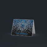 Blue Black Video Game Gamer Bar Mitzvah Thank You Card<br><div class="desc">Blue, black, and grey (grey) raining pixel gamer or video game Bar Mitzvah folded thank you note card. This non-traditional gamer inspired video gaming design features a Jewish star of David. There are also blue and grey (grey) raining or cascading digital style computer pixels along the top of the card....</div>