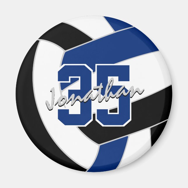 blue black volleyball team colours gifts magnet (Front)