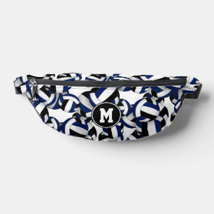 blue black volleyball team colours monogrammed fanny pack