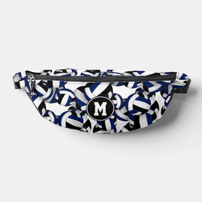 blue black volleyball team colours monogrammed fanny pack (Lay Down)