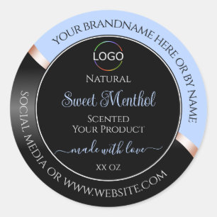 Blue Black Wavy Rose Gold with Logo Product Labels