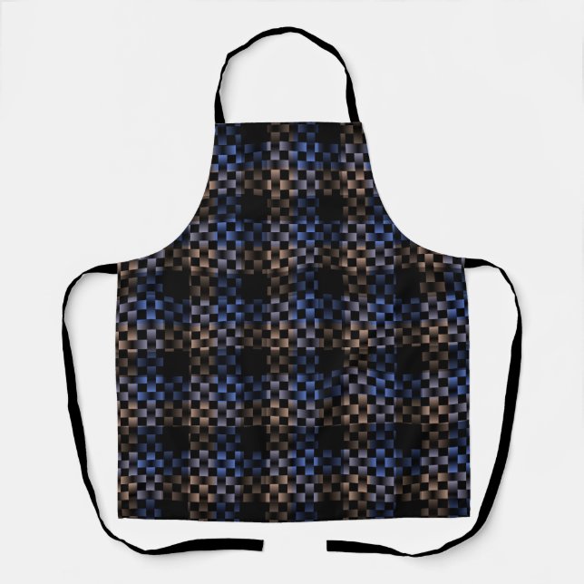 Blue Black Weave Pattern Apron (Front)