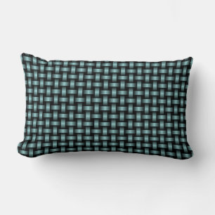 Blue Black Weave Pattern Lumbar Pillow