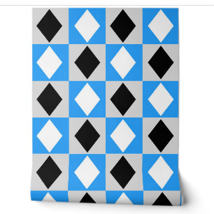 Blue Black White Diamond Rhombus  Wallpaper