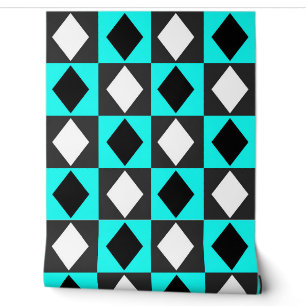 Blue Black White Diamond Rhombus  Wallpaper