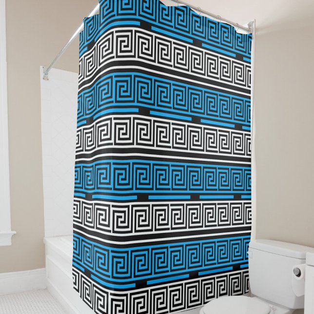 Blue Black White Greek Key Fret Pattern Design  (Creator Uploaded)