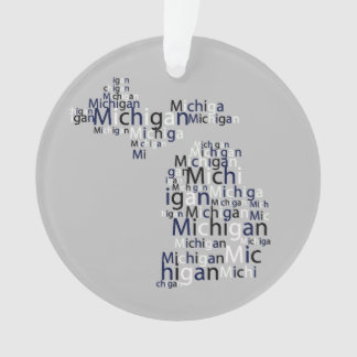 Blue, Black & White Michigan Ornament