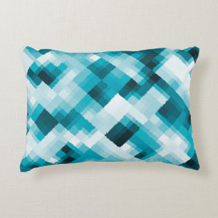 Blue Black White Modern Abstract Pattern Decorative Pillow