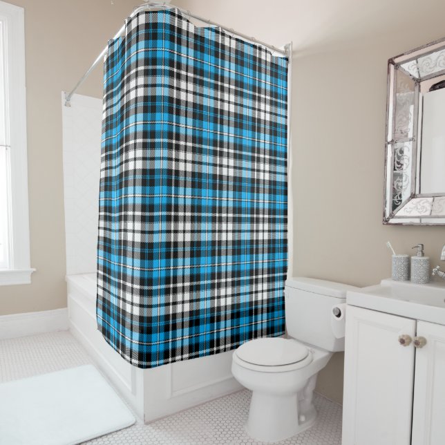Blue Black White Plaid Tartan Pattern Design  (In Situ)