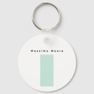 Blue Black White Plain Elegant Own Name Keychain