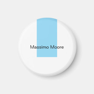 Blue Black White Plain Elegant Own Name Magnet