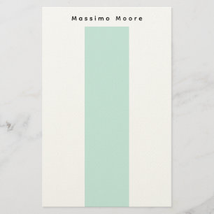 Blue Black White Plain Elegant Own Name Stationery