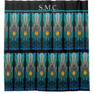 Blue Black White  Stain Glass look 