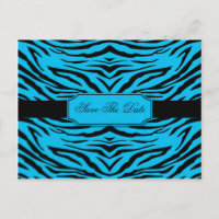 Blue Black Zebra Save The Date