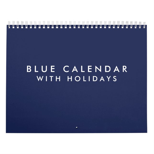 Blue Blank Calendar With Holidays 2025 (Cover)