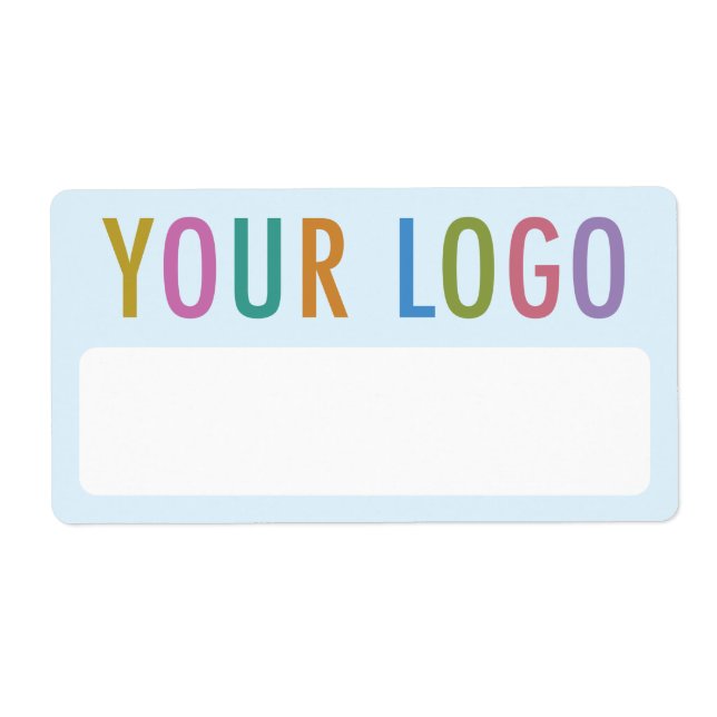 Blue Blank Name Stickers with Logo Badge Labels (Front)