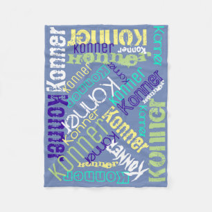 Blue Blanket Name Collage Personalized