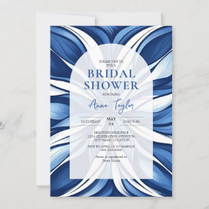 Blue Bliss Organic Floral Bridal Shower Invitation