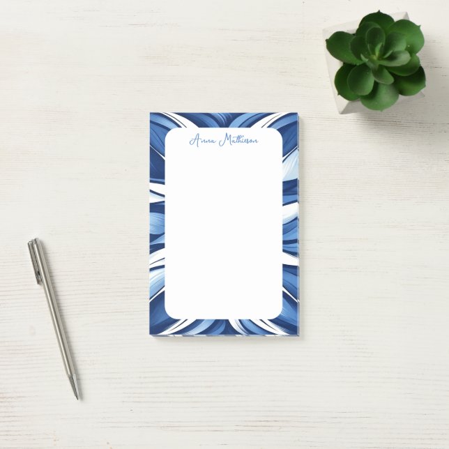 Blue Bliss Organic Floral Post-it Notes (Office)