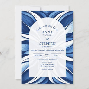 Blue Bliss Organic Floral Wedding Invitation