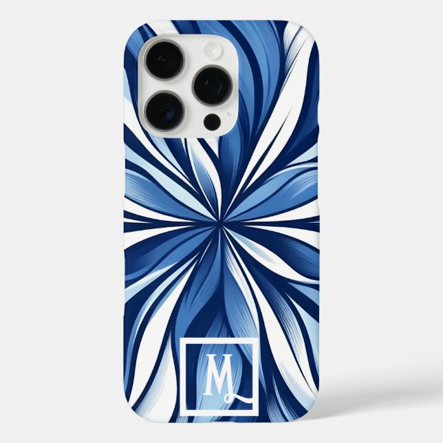 Blue Bliss: Organic Psychedelic Floral Case-Mate iPhone Case (Back)