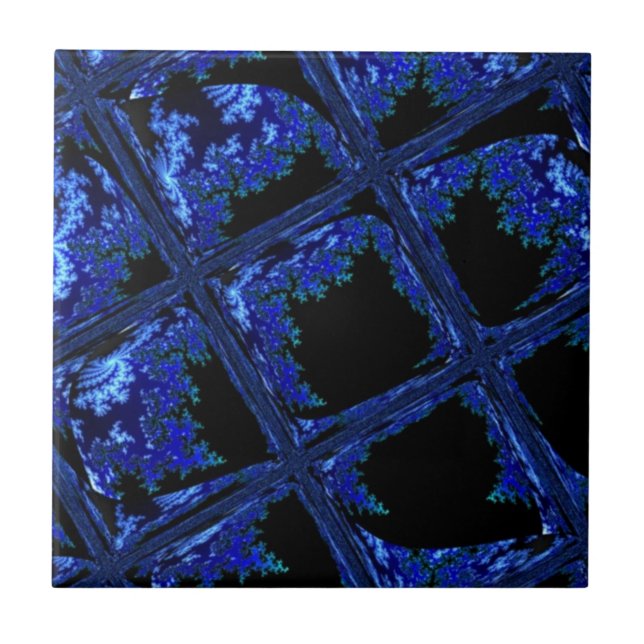 Blue Block Design Tile (Front)