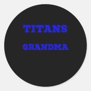 Blue Block Text Grandma Tee  Classic Round Sticker
