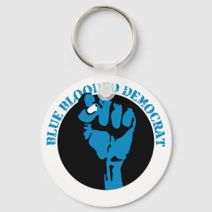 blue blooded democrat fist keychain