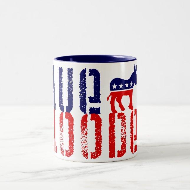 blue blooded democrat. Two-Tone coffee mug (Center)