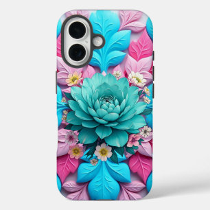 "Blue Bloom Harmony" iPhone 16 Case