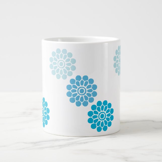 Blue Bloom Large Coffee Mug (Front)